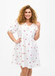 Dress with cherry print and a-shape, B. White/Cherry, Model image number 0