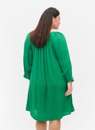Viscose tunic with 3/4 sleeves, Jolly Green, Model image number 1