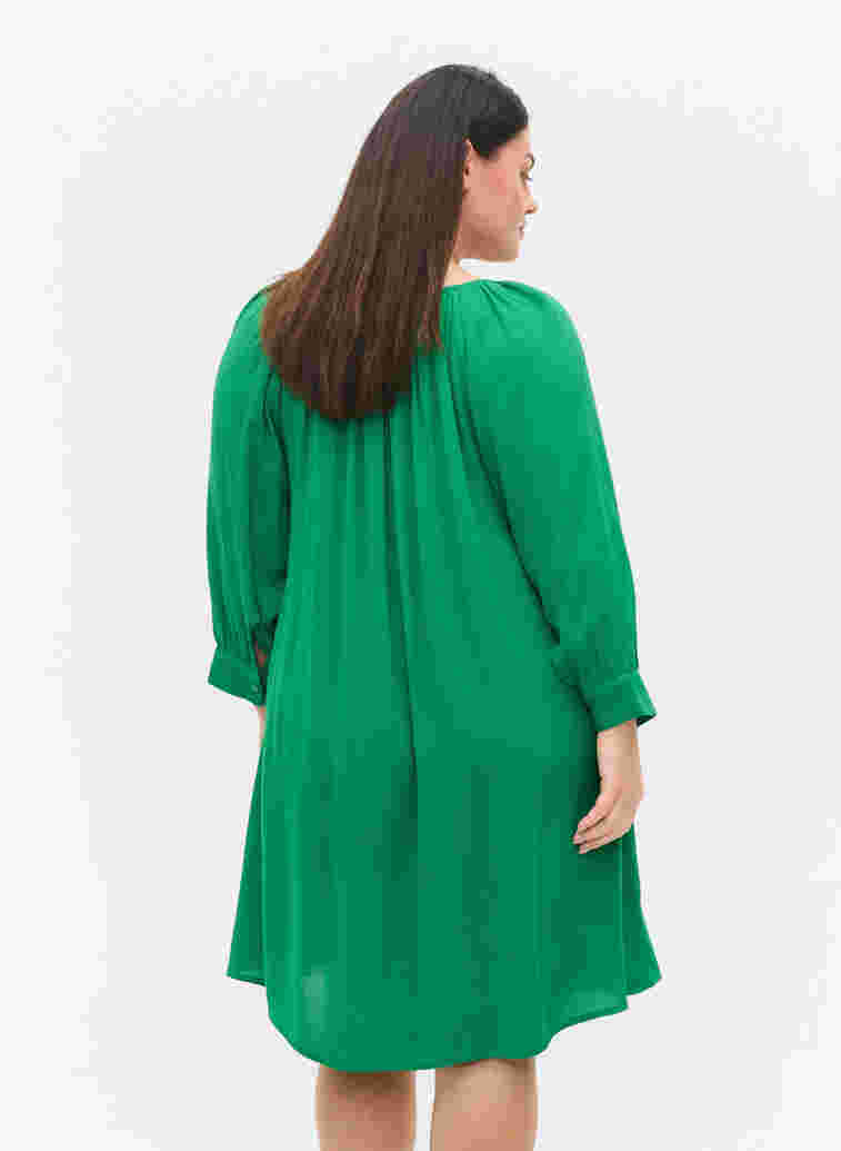 Viscose tunic with 3/4 sleeves, Jolly Green, Model image number 1