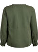 Cotton muslin shirt blouse with crochet details, Green, Packshot image number 1