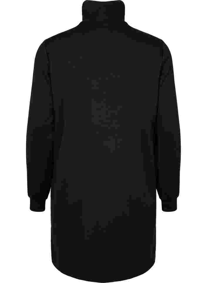 Sweat dress with high collar, Black, Packshot image number 1