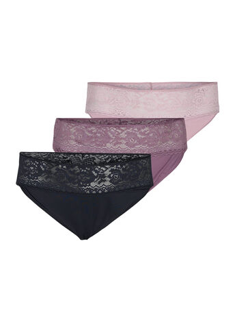 3-pack G-string with lace