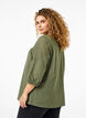 Blouse in a cotton mix with linen and crochet detail, Deep Lichen Green, Model image number 1