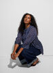 Patterned shirt with a stand-up collar and 3/4-sleeves, Blue, Model image number 0