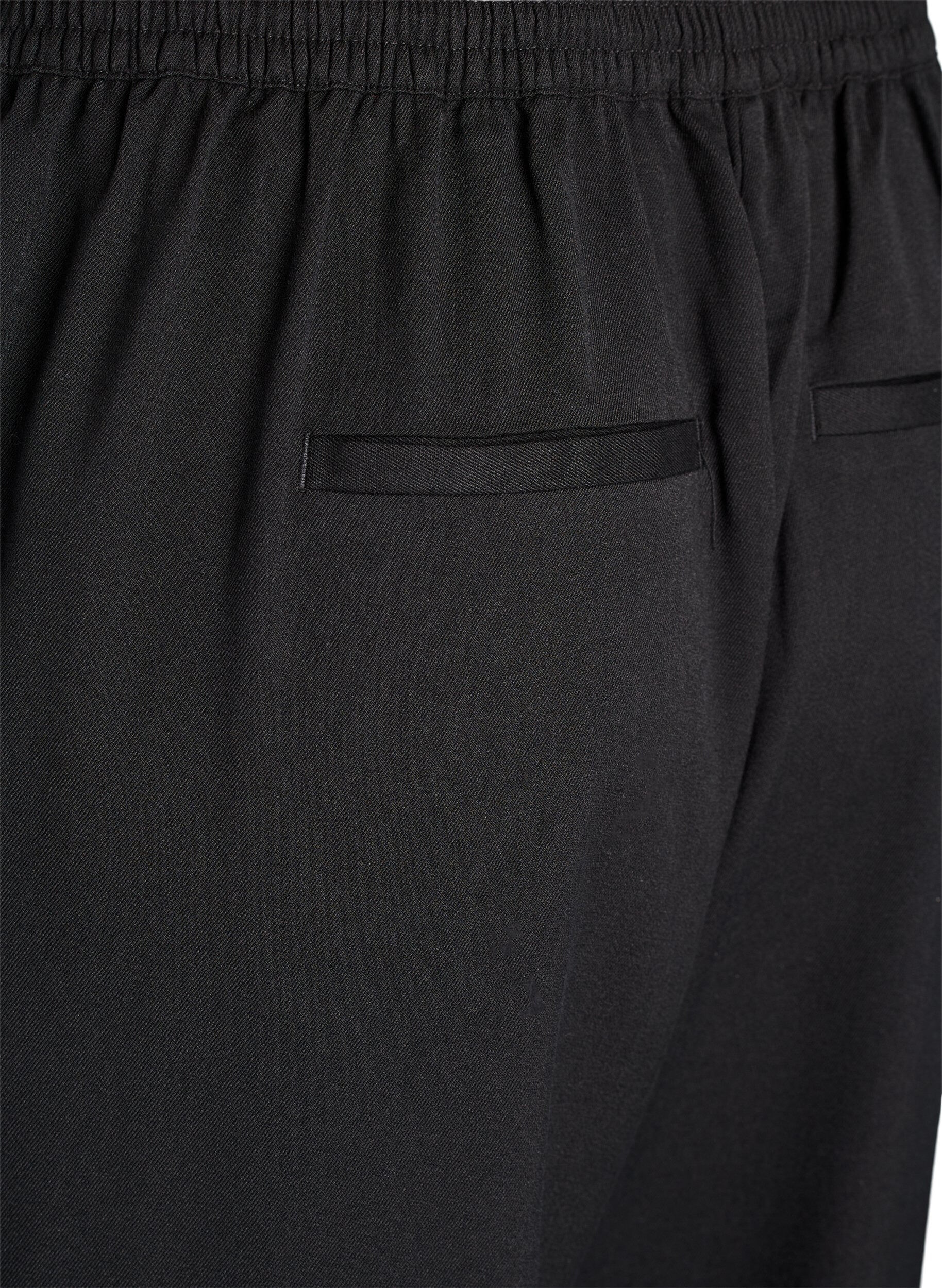 Zizzifashion Wide-leg trousers with a high waist, Black, Packshot image number 3