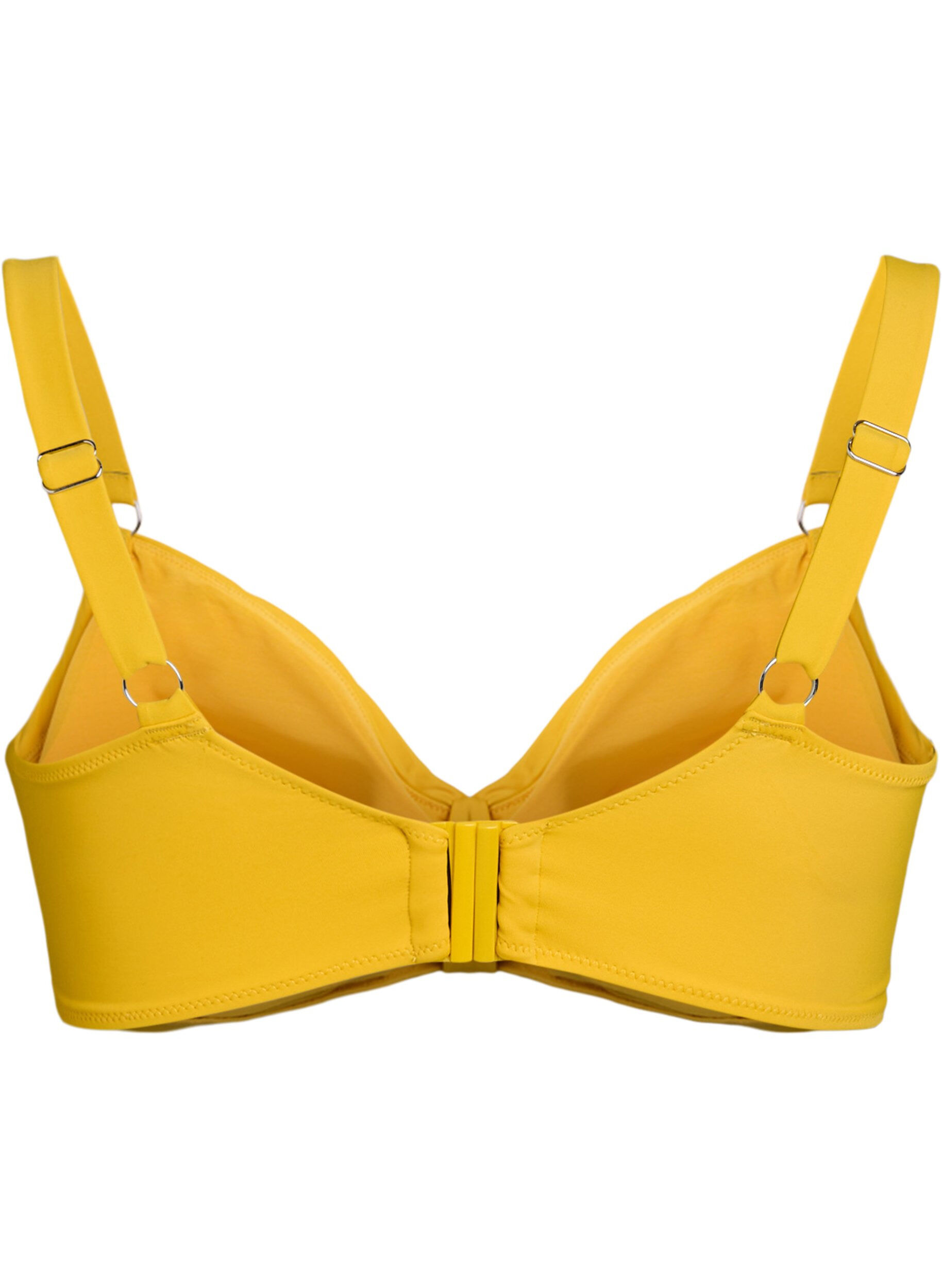 Zizzifashion Bikini top with underwire and knot detail, Yellow, Packshot image number 1