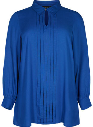 Long-sleeved viscose blouse with shirt collar, Surf the web, Packshot image number 0