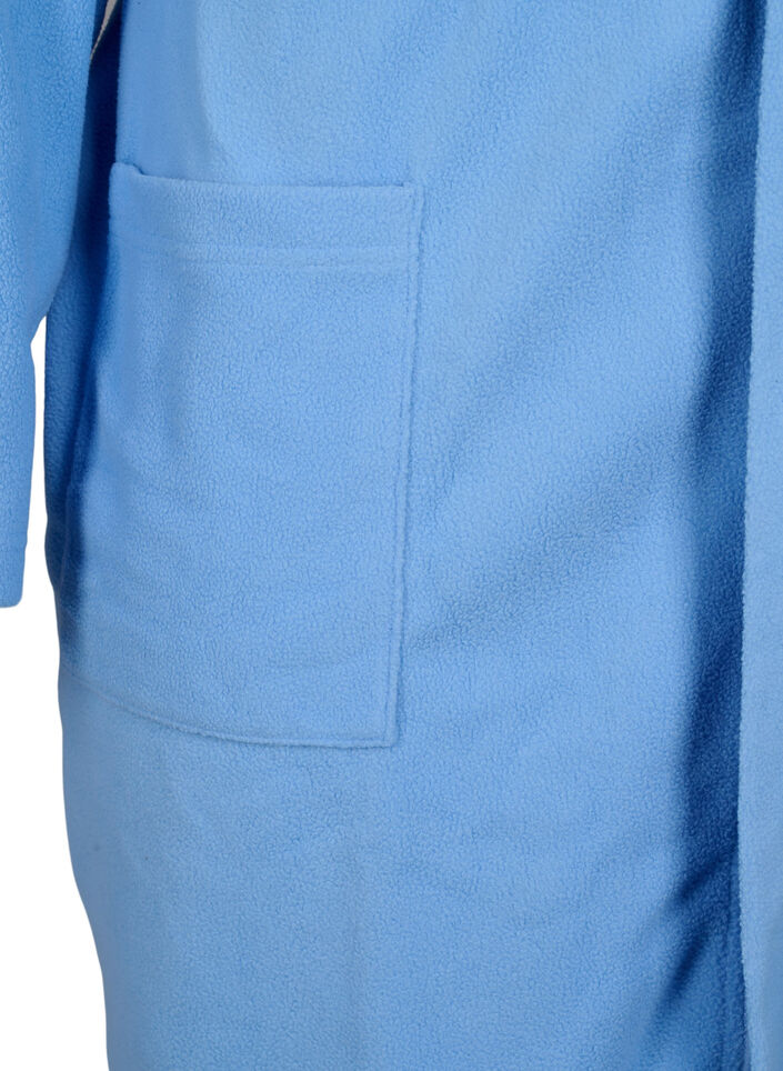 Morning robe with zipper and hood, Light Blue, Packshot image number 3
