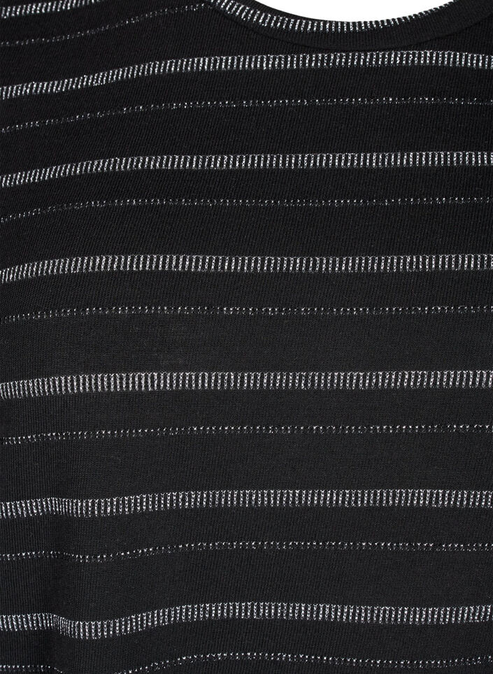 T-shirt with silver glitter, Black w. Silver, Packshot image number 2