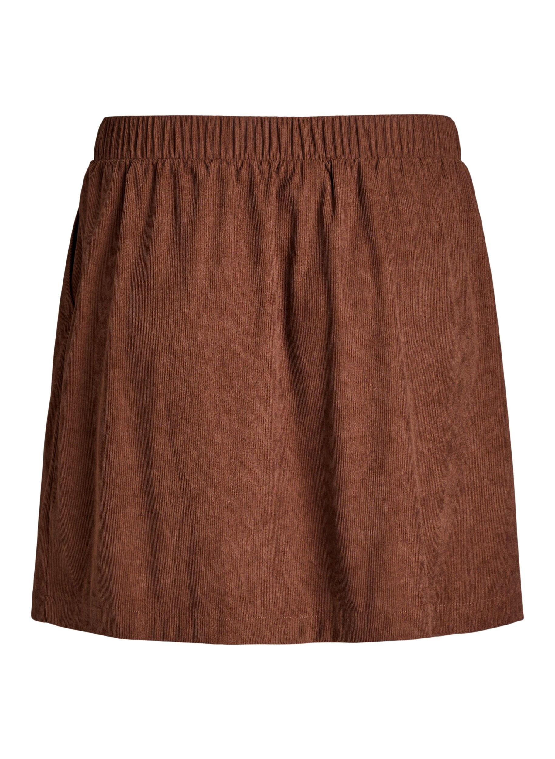 Zizzifashion Short skirt in corduroy, Brown, Packshot image number 1