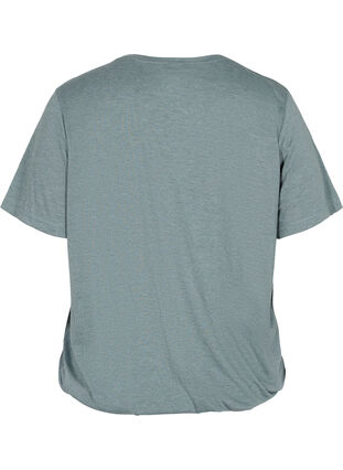 Melange t-shirt with elasticated edge, Balsam Green Mél, Packshot image number 1