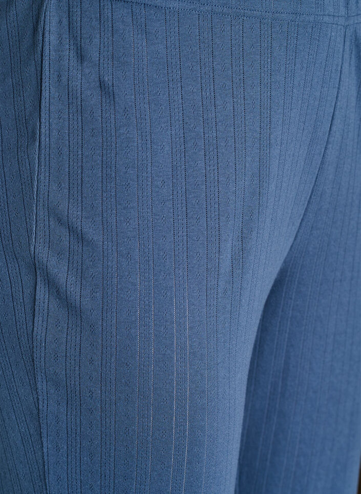 Organic cotton pyjama bottoms with a textured pattern, Blue, Packshot image number 2