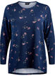 Floral blouse with long sleeves, Blue, Packshot image number 0