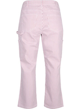 Striped cargo jeans with a straight fit, Rose White Stripe, Packshot image number 1