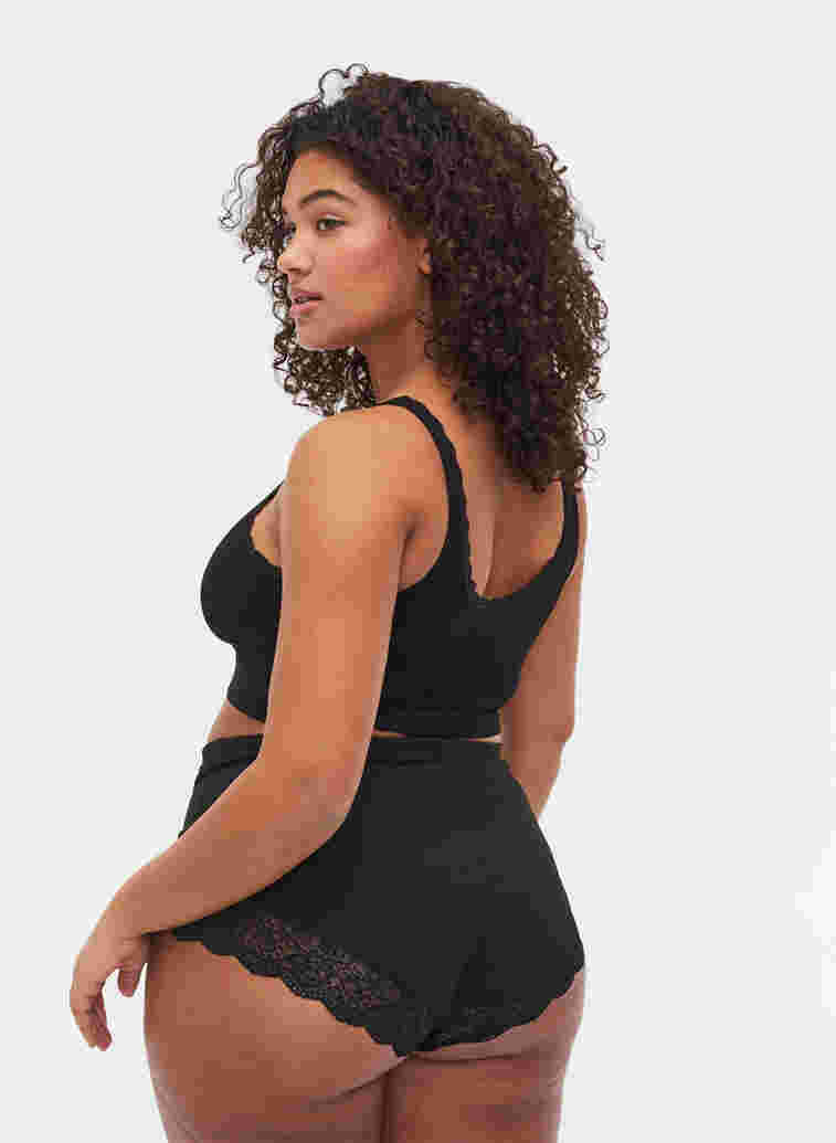 Light shapewear knickers with lace trim, Black, Model image number 1
