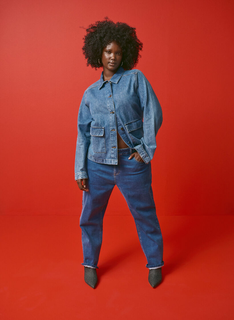 Cropped Vera jeans with straight fit, Blue Denim, Image image number 0