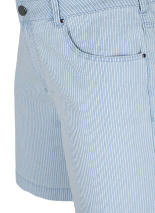Denim shorts in a striped pattern, Light Blue Stripe, Packshot image number 2