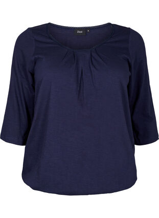 Cotton blouse with 3/4 sleeves, Night Sky, Packshot image number 0