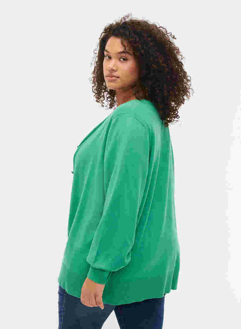 Ribbed cardigan with button closure, Leprechaun, Model image number 1