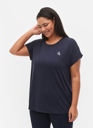 Short sleeved workout t-shirt, Night Sky, Model image number 0