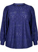 Long-sleeved blouse with an openwork pattern, Purple, Packshot image number 0
