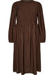 Midi dress in viscose with smocking, Brown, Packshot image number 0