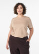 Basic cotton T-shirt with round neck, Beige, Model image number 0