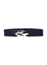 Elastic waist belt with gold coloured buckle