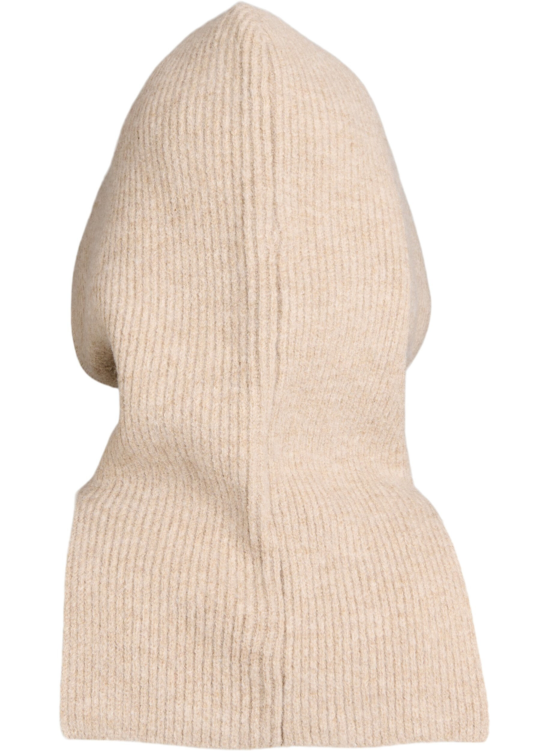 Zizzifashion Knitted balaclava with drawstrings, Beige, Packshot image number 1