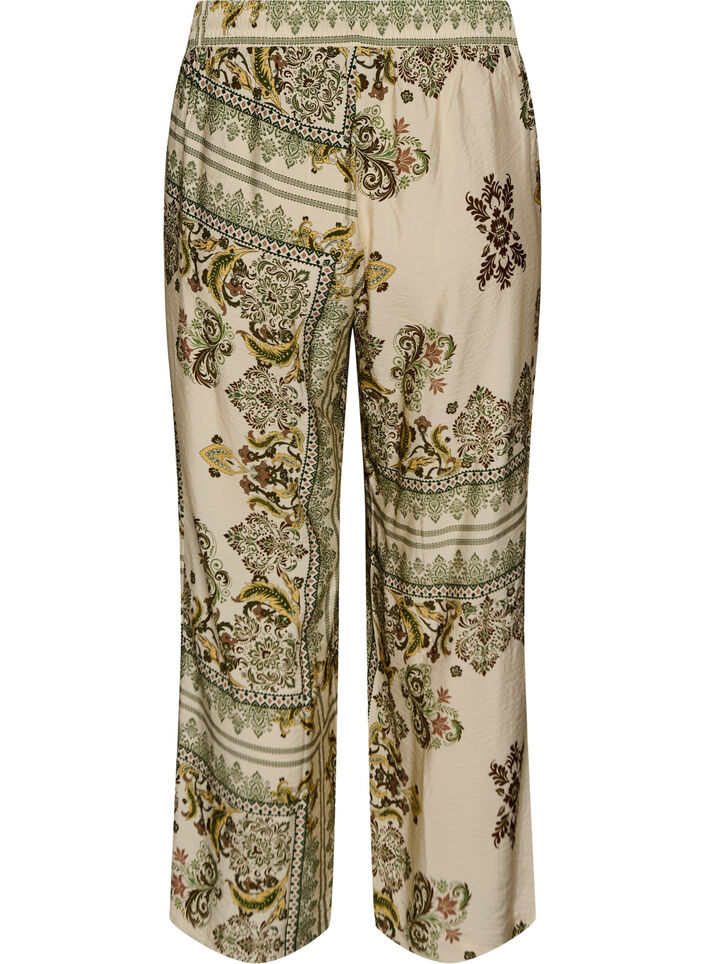 Patterned wide-leg trousers, Green, Packshot image number 1