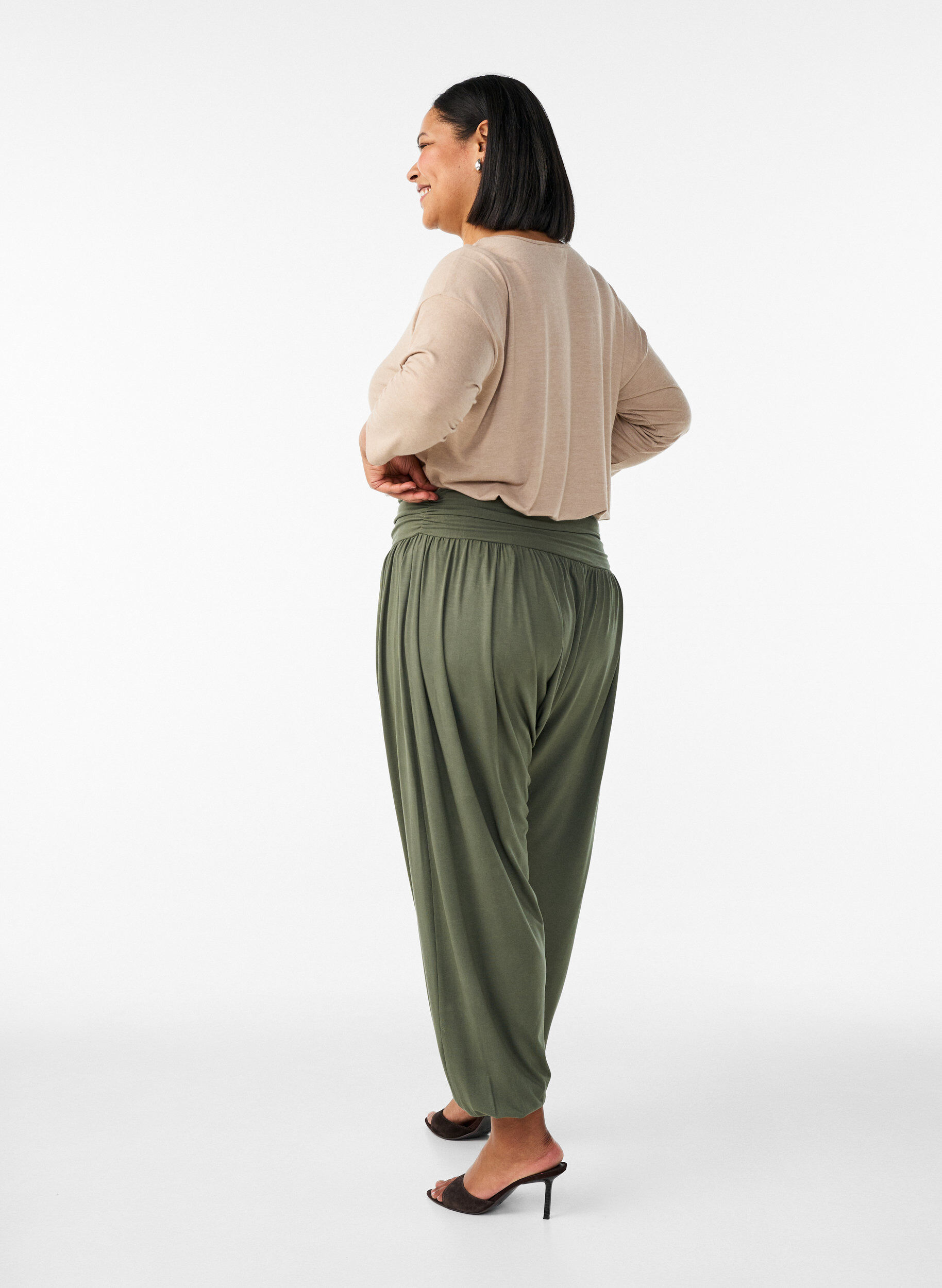 ZizzifashionLoose-fitting harem trousers, Green, Model image number 1