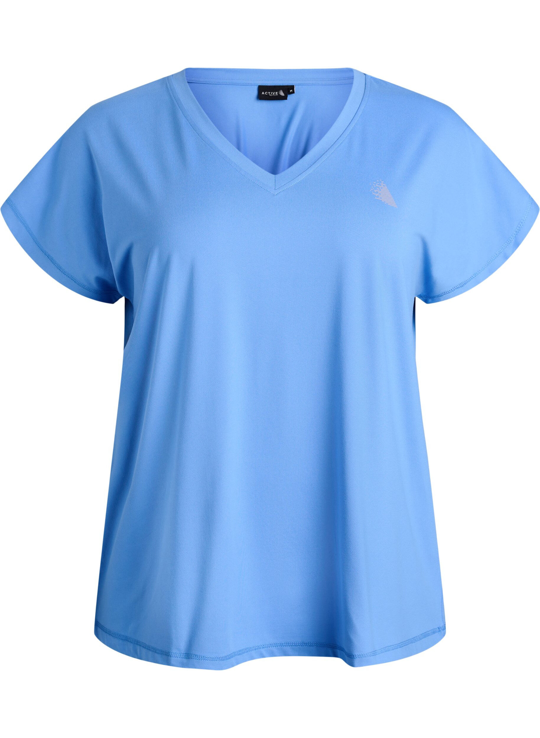 Loose training t-shirt with v-neck