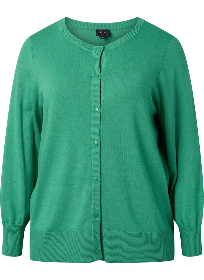 Ribbed cardigan with button closure, Leprechaun, Packshot image number 0