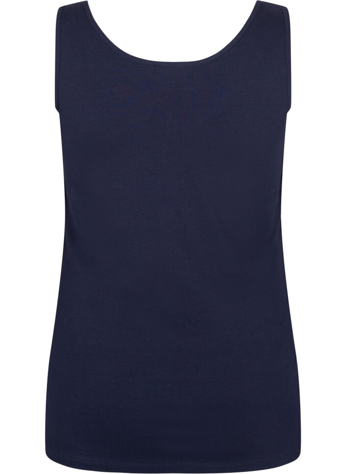 Solid color basic top in cotton, Blue, Packshot image number 1