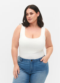 Stretchy top with two-way function, Bright White, Model
