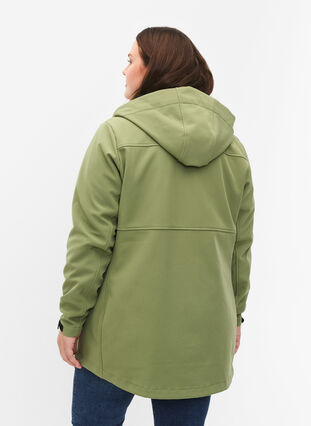 Short softshell jacket with pockets, Oil Green, Model image number 1