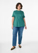 Basic cotton T-shirt with round neck, Green, Model image number 1