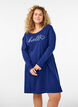 Long-sleeved nightgown in organic cotton, Blue, Model image number 0