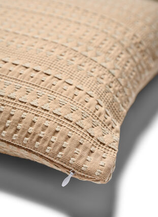 Jacquard patterned cushion cover, Beige, Packshot image number 3