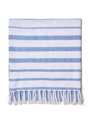 Striped hammam towel with fringes, Regatta Comb, Packshot image number 1