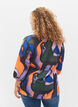 Printed blouse with wrap-look and 3/4 sleeves, Big Scale Print, Model image number 1