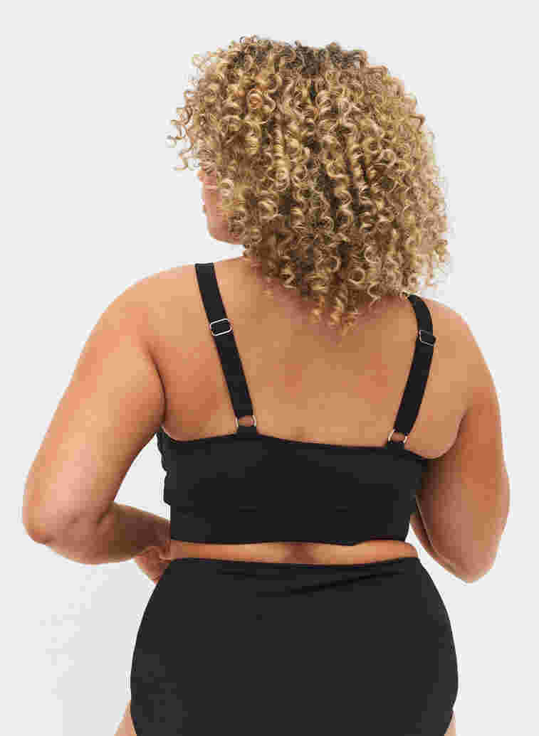 Bikini top with adjustable shoulder straps, Black, Model image number 1