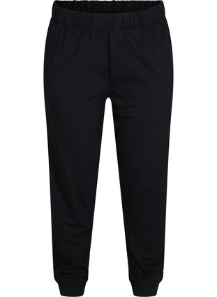 Cotton pyjama bottoms, Black, Packshot image number 0