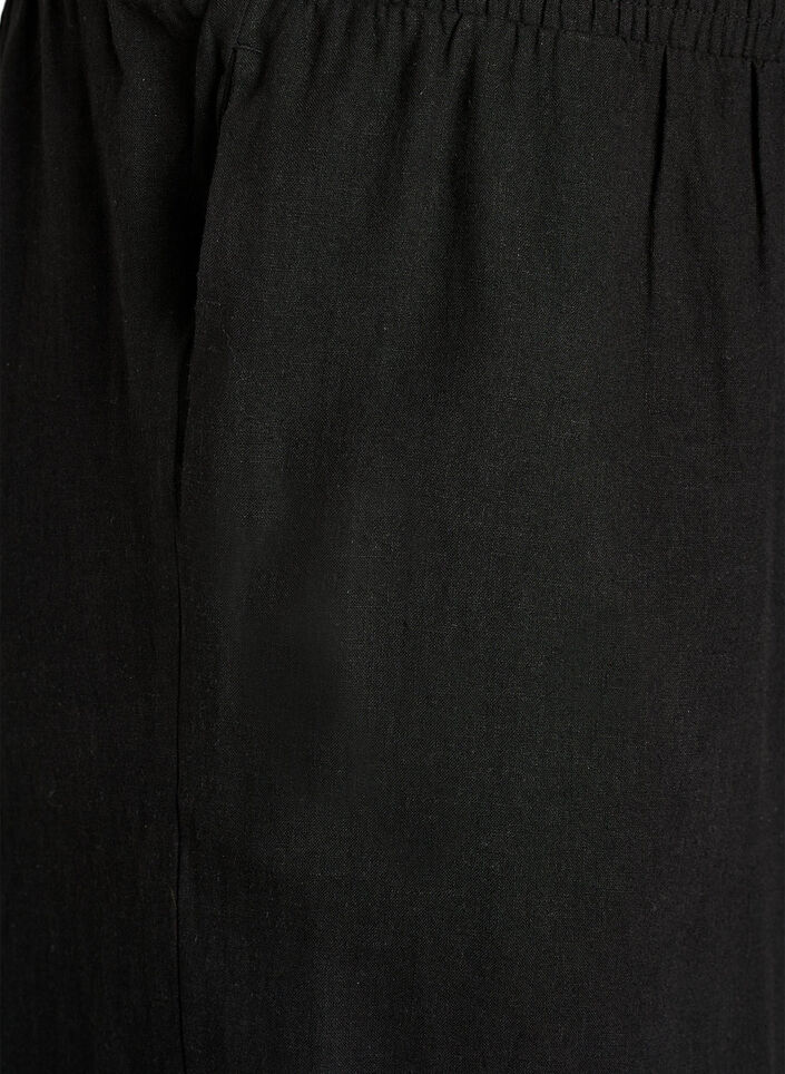 Wide-leg linen and viscose trousers, Black, Packshot image number 2