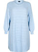 Knit dress with slits and lace pattern, Cashmere Blue Mel., Packshot image number 0