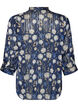 Patterned shirt with a stand-up collar and 3/4-sleeves, Blue, Packshot image number 1