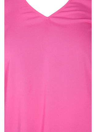 Short sleeved blouse in viscose, Fuchsia Purple, Packshot image number 2
