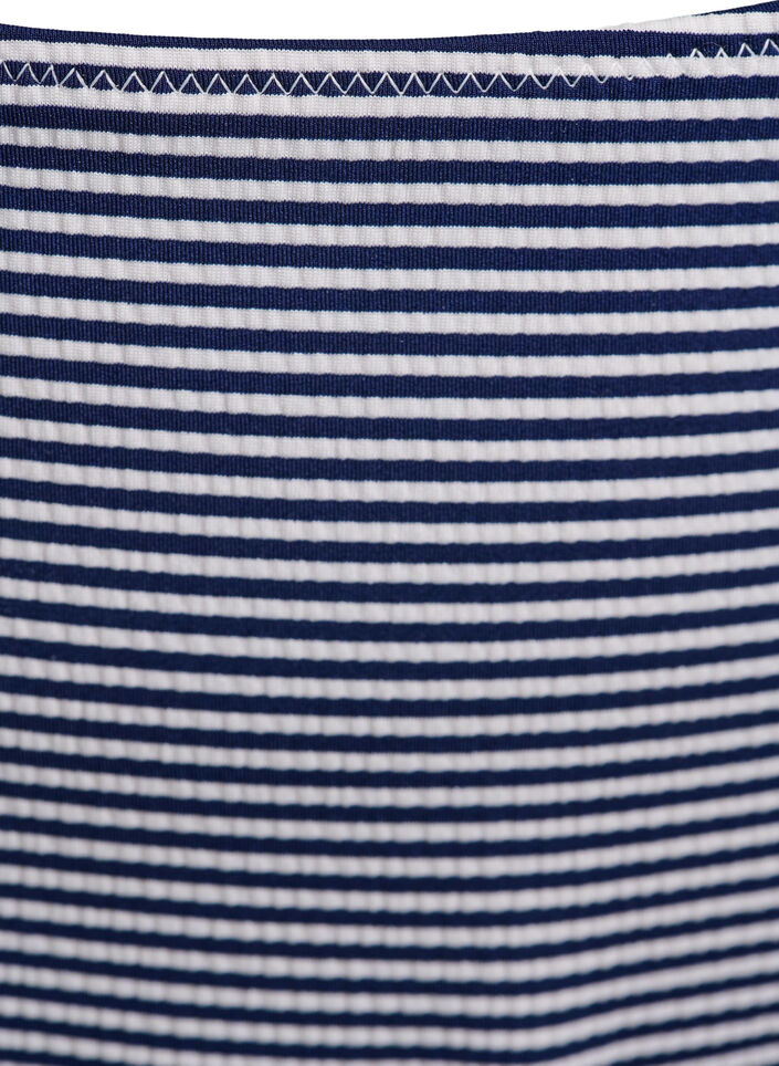 Bikini bottoms with striped texture and regular waist, Blue, Packshot image number 2