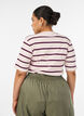 Rib T-shirt with stripes and button detail, Purple, Model image number 2
