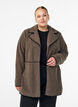Soft teddy jacket with contrast details, Brown, Model image number 0
